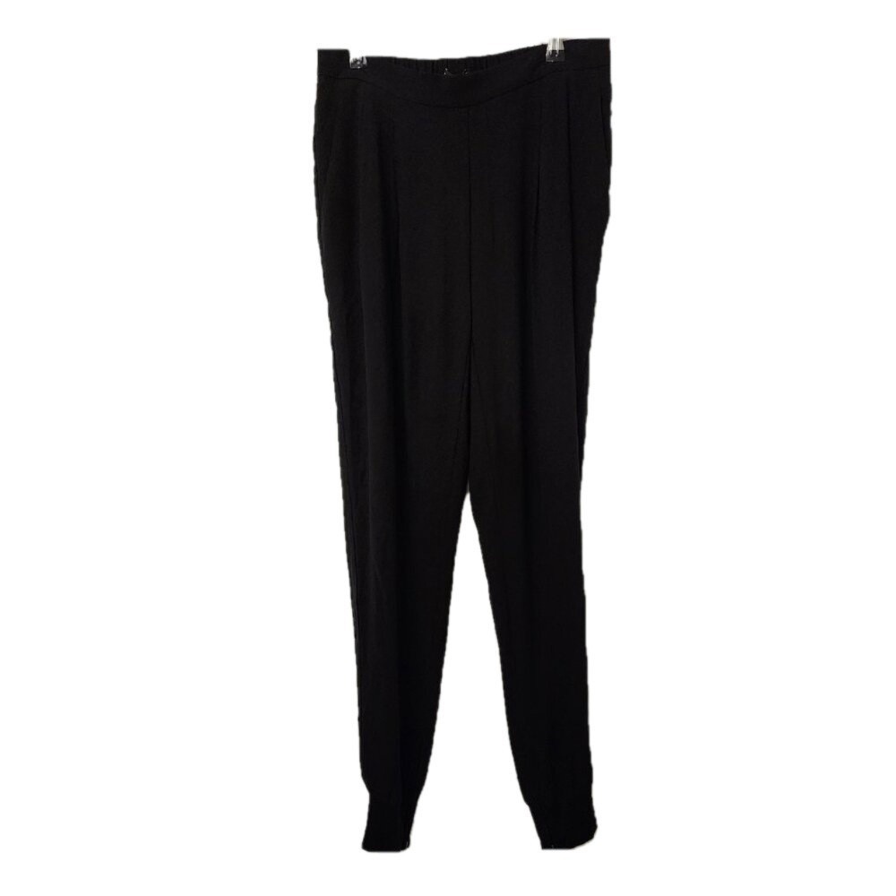 Eileen Fisher System Black Silk Georgette Slouchy Ankle Pants XS NWT
